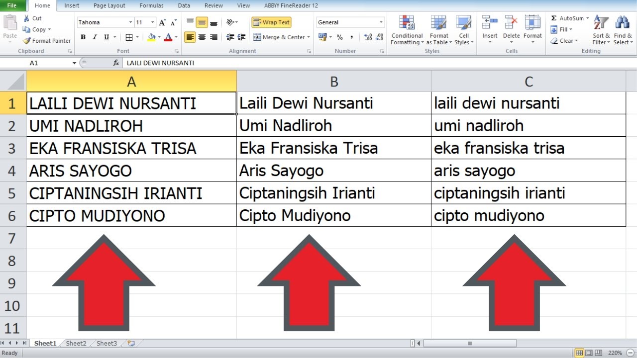 Cara Mengubah Huruf Kapital di Excel