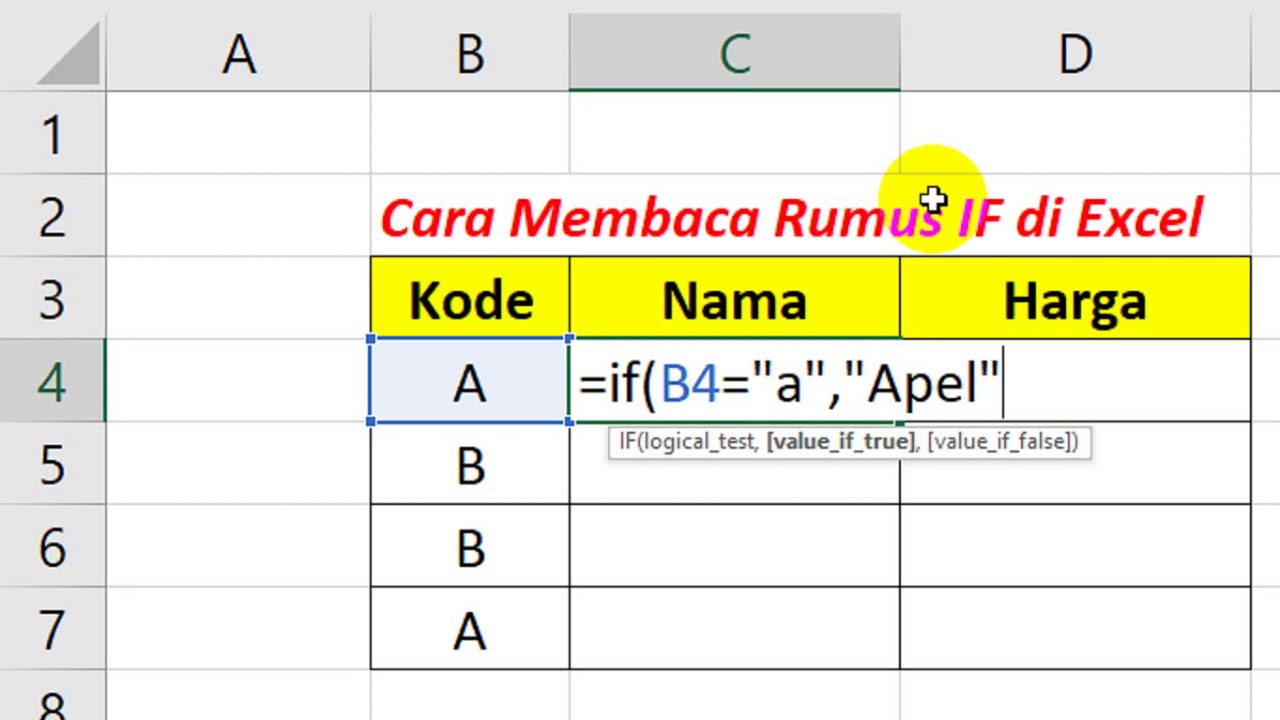 Cara Menggunakan Rumus IF