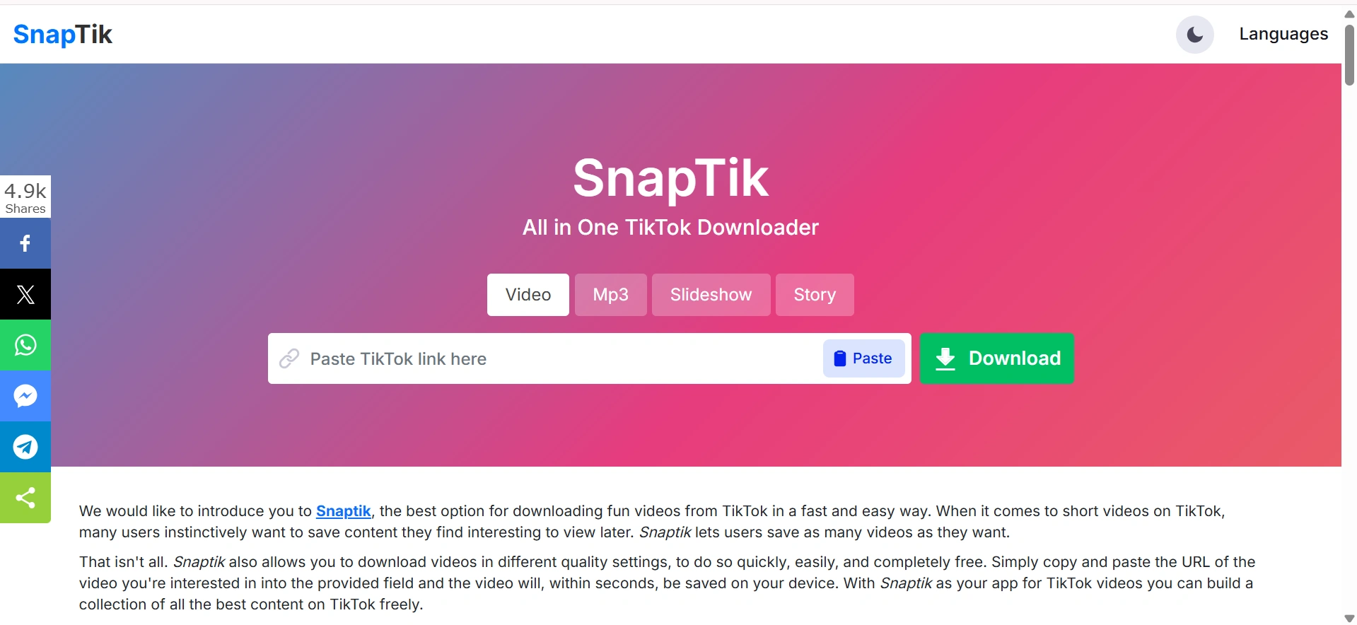 Snaptik Tanpa Batas: Download Video TikTok Sepuasnya